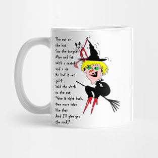 Witch cat hat, with poem Mug